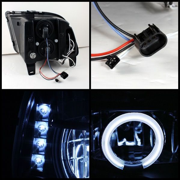 2005-2009 Ford Mustang CCFL LED ( Replaceable LEDs ) Projector Headlights - Black, Ford Mustang 05-09 CCFL LED ( Replaceable LEDs ) Projector Headlights - Blackwww.bmcextremecustoms.net