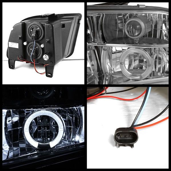 Ford Mustang 05-09 Halo LED ( Replaceable LEDs ) Projector Headlights - Chrome, These projector headlights are designed to improve looks and visibility for your vehicle. They are made by OEM approved and ISO certified manufacturers. They are made with OEM standard quality and are designed for stock lights direct replacement. www.bmcextremecustoms.net