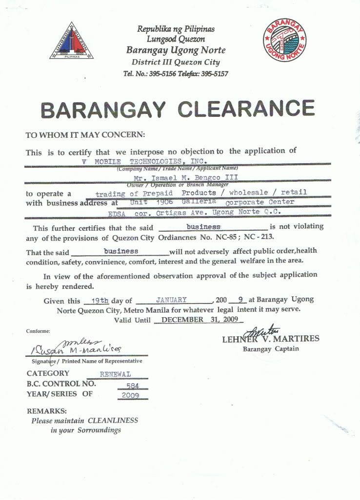 Barangay Clearance