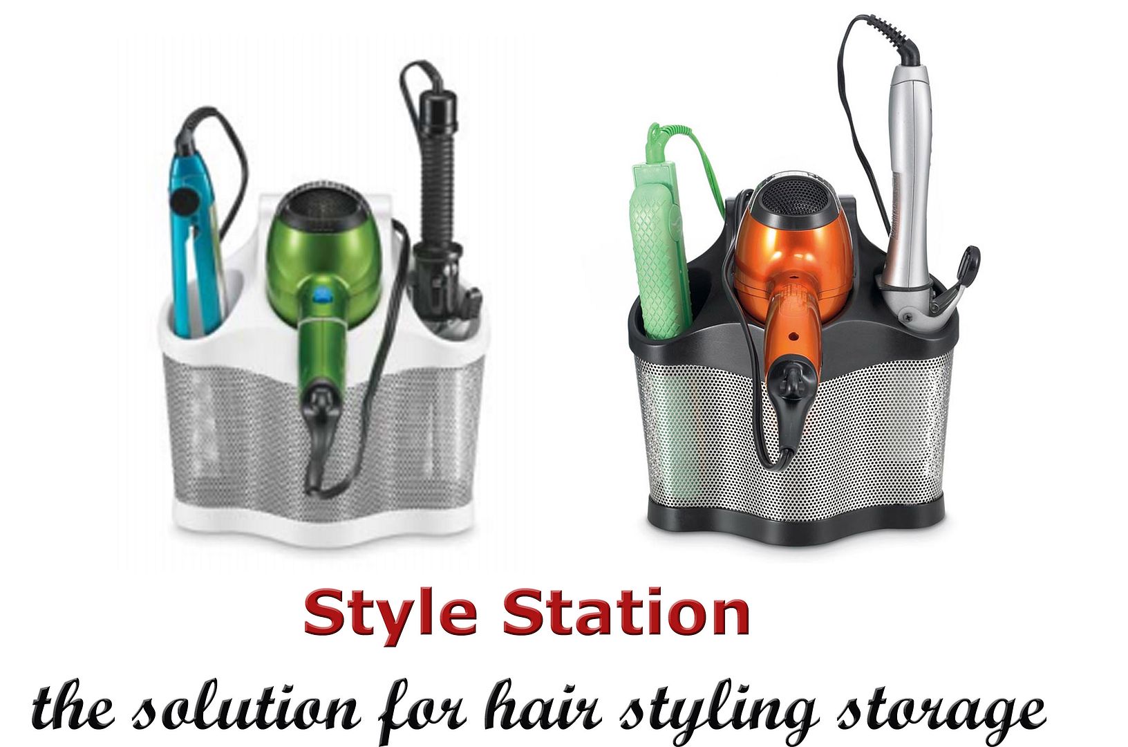 Hair Dryer Hair Straightener Holder Caddy Storage Bathroom Tools