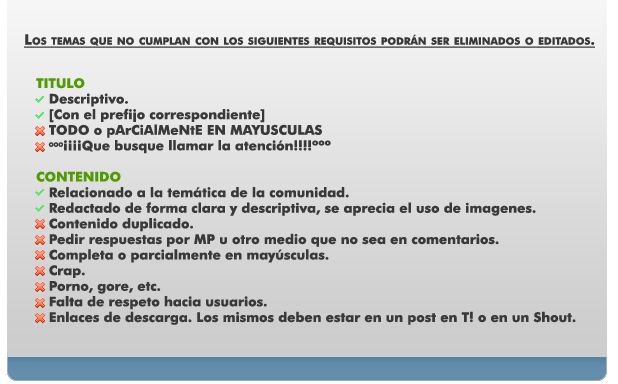 ► Normas de convivencia de la comunidad