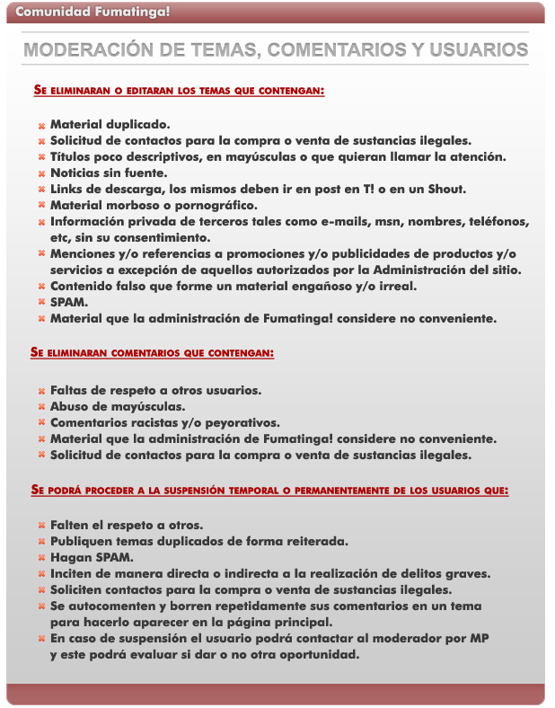 ► Normas de convivencia de la comunidad
