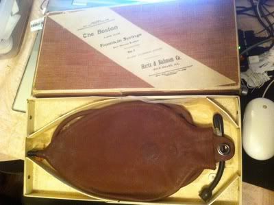Antique Enema Douche Fountain Syringe 1 The Boston Rapid Flow Fountain Syringe by Hartz and Bahnsen Co. Antique Enema/Douche Open Box