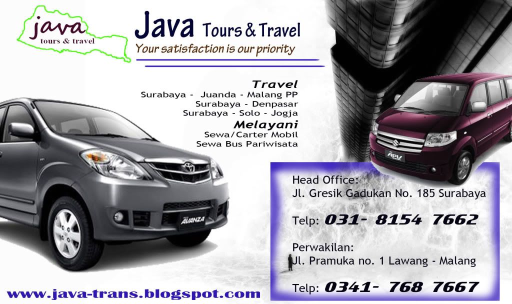 Travel Surabaya - Malang, Jogja, Solo, Denpasar
