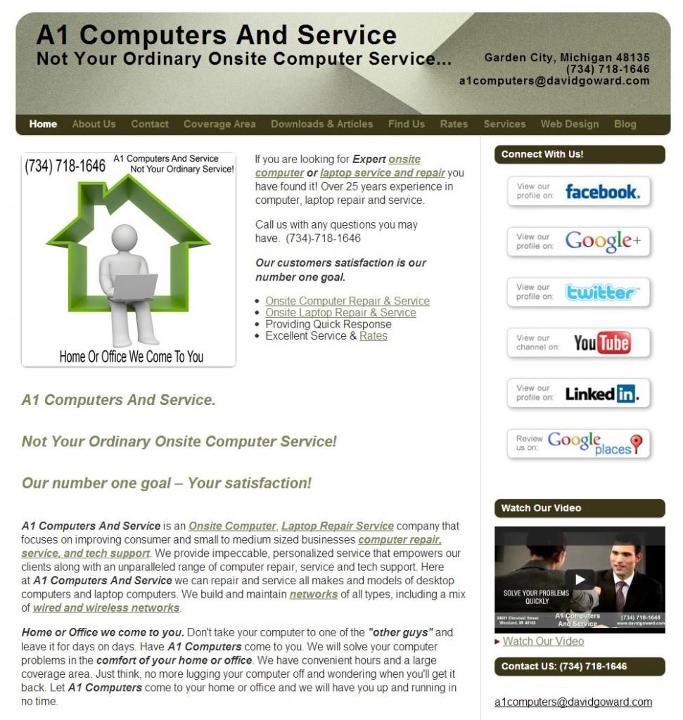 A1 Website Home Page