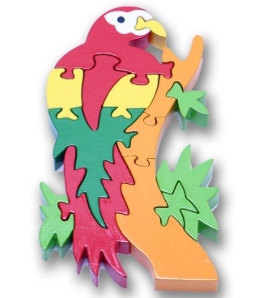 New Childrens Wooden Jigsaw Puzzle Parrot Shape Traditional Toy for Kid Kids